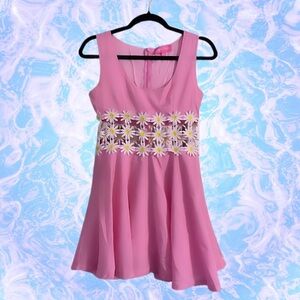 SUGAR THRILLZ pink daisy mini dress